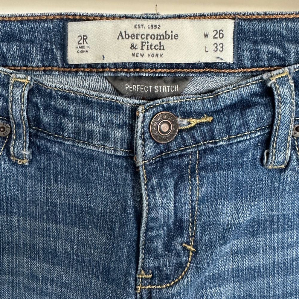 Y2K Abercrombie & Fitch Low Rise Distressed Bootcut Emma Jeans Cowgirl  2/26